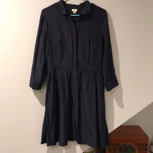 Silky navy dress